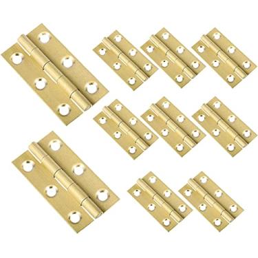 Imagem de XMHF Dobradiças de extremidade de 3,8 cm Mini dobradiças de latão sólido Gaveta de armário Dobradiças Dobráveis de Extremidade para Gaveta de Armário Caixa de Joias de Madeira 8 Peças