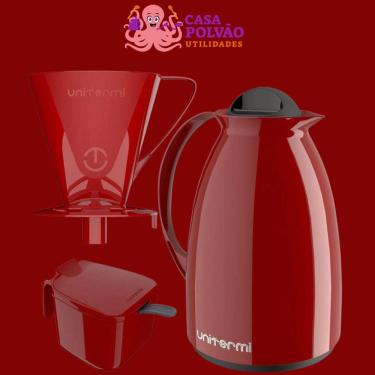 Imagem de Kit Café Garrafa Térmica Açucareiro Suporte Para Filtro Unitermi