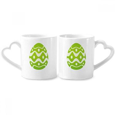 Imagem de Conjunto de canecas de porcelana para casais, estampa cultural, design de ovos, festivais de Páscoa, coração