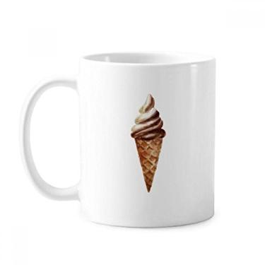 Imagem de Caneca com estampa de sorvete doce chocolate marrom cerâmica xícara de porcelana de café louça