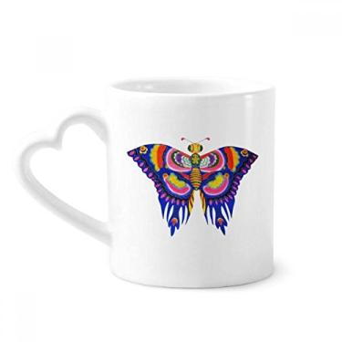 Imagem de Caneca tradicional chinesa com estampa de borboleta em cerâmica para café copo de coração de vidro