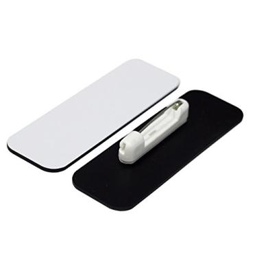 Imagem de Etiqueta de nome/emblema em branco – pacote com 25 – 2,5 x 7,6 cm, cantos redondos, pinos, Branco, 1" X 3"