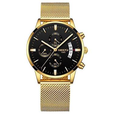 Imagem de Relógio Nibosi 2309 Dourado Pulseira Malha de Aço