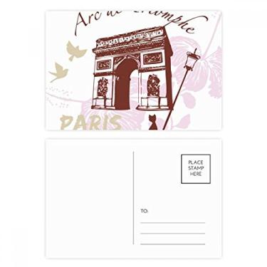 Imagem de Cartão postal Arch Of Triumphal France Paris Landmark conjunto de cartões postais de aniversário para enviar cartões de agradecimento