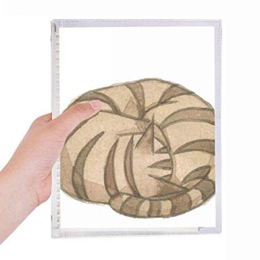 Imagem de Miaoji Caderno em aquarela com desenho de gato Dragon-Li Folhas soltas Diário Recarregável Diário Papelaria