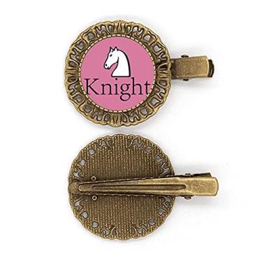 Imagem de Grampo de cabelo Knight White Word Jogo de xadrez grampo de cabelo