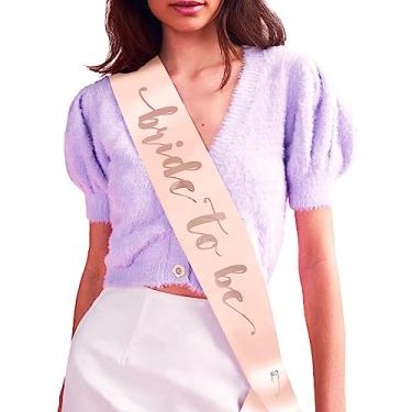 Imagem de xo, Fetti Faixa de festa de despedida de solteira de ouro rosa - Noiva para ser | Decorações de festa de despedida de solteira - Faixa para noiva | Presente de chá de noiva | Decoração de festa de noivado | Bach Favor