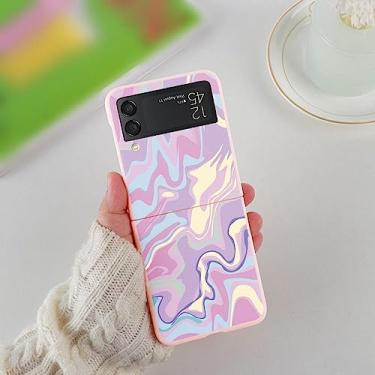 Imagem de Capa de mármore para Samsung Galaxy Z Flip 4 3 5G ZFlip3 Zflip4 capa de telefone Capa traseira em TPU rígido, Z6, para Z Flip 4 5G