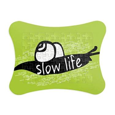 Imagem de Esboço de caracol de animal preto, moldura de quebra-cabeça natural, decoração de quadros, ornamento de jogo