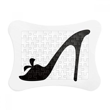 Imagem de Salto alto preto padrão de flor contorno moldura de quebra-cabeça decoração de imagem ornamento de jogo de quebra-cabeça