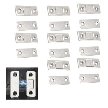 Imagem de Ima Magnetico Fecho Trava Gaveta Armario Porta Janela 8 Peças Ultrafino Multiuso Resistente