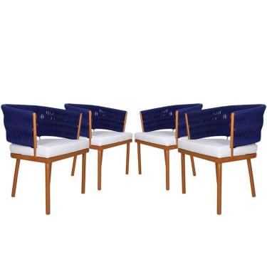 Imagem de 4 Poltronas Califórnia Em Corda Náutica, Alumínio Bronze