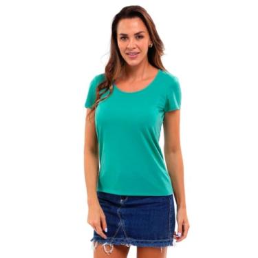 Imagem de Camiseta Feminina T-shirt Gola Redonda em Viscose Dry Anti Pilling John Pull (EGG, Verde Jade)