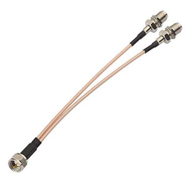 Imagem de RedYutou Divisor de cabo tipo F RG6 3 vias Internet e TV divisor de 75 Ohm combinador F macho para F fêmea dupla RG316 cabo coaxial 15 cm (6 polegadas) tipo V
