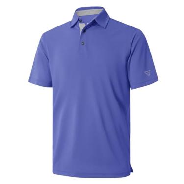 Imagem de Camisetas de golfe masculinas de manga curta e longa com absorção de umidade, piquê, mesclado, casual, golfe, Violeta azulado, XXG