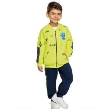 Imagem de Conjunto Bebê Menino Inverno Jaqueta e Calça Moletom Peluciado 2 Peças Tam P a G - Angerô-Masculino