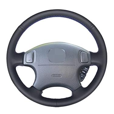 Imagem de Capa de volante de carro confortável e antiderrapante costurada à mão preta, apto para Honda CRV CR V 2001 Accord 6 2002 Odyssey 2001 Prelude