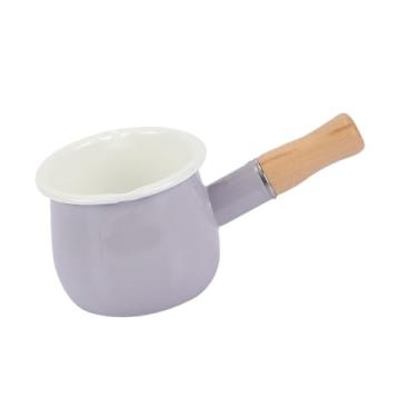 Imagem de Generic Panela esmaltada 500ml, aquecedor pequeno de manteiga, aquecedor de café, panela antiaderente para derreter manteiga, violeta claro
