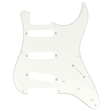 Imagem de Musiclily Pro 8 Furos Escudo ST Guitarra Pickguard para Fender Japan 57 Estilo Vintage ST,3 Camadas Pergaminho