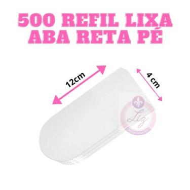 Imagem de 500 Lixa Refil para Pé Auto colante Aba Reta Branca Liz produto de Bel