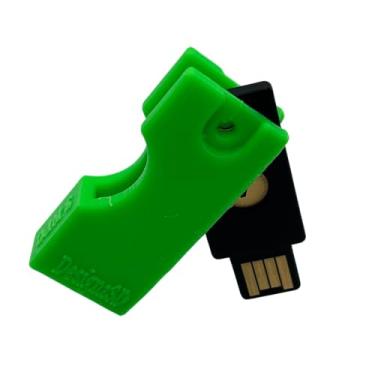 Imagem de Designz3D Yubikey Capa protetora flip porta-chaves (5 NFC/5C NFC) (verde claro, 5 NFC)