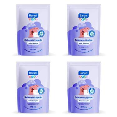 Imagem de Kit 4 Sabonete Líq Baby Sono Tranquilo Refil 210ml - Baruel - Baruel B