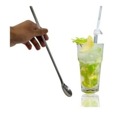 Imagem de Colher Bailarina Aço Inox Drinks Coquetel Jarra De Suco 30cm - Origina