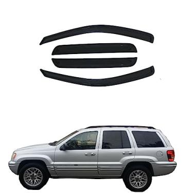 Imagem de Gldifa Defletor de vento compatível com Jeep Grand Cherokee WJ 1999-2004 protetor de sol/chuva viseira de janela fumê 4 peças 94650