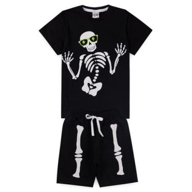Imagem de Conjunto Infantil Menino Esqueleto - By K, Preto, 1