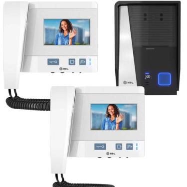 Imagem de Kit Interfone Com Video Porteiro Eletrônico Class HDL Com 2 Monitor