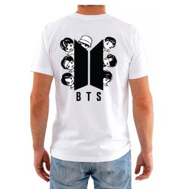Imagem de Camiseta Básica K-pop BTS 100%Algodão - Urban Vibes, Branco, G