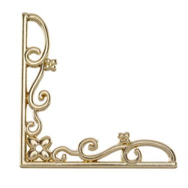 Imagem de Cantoneira Fina Flor Grande 4 Peças Enfeite Espelho Bandeja - Metallic