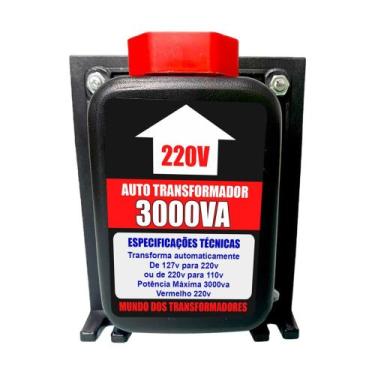 Imagem de Transformador 3000VA 110/220 E 220/110 - MUNDO DOS TRANSFORMADORES