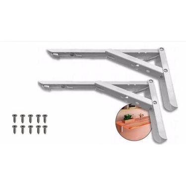 Imagem de Mão francesa dobrável de encaixe retrátil com gatilho 29cm - Máxima