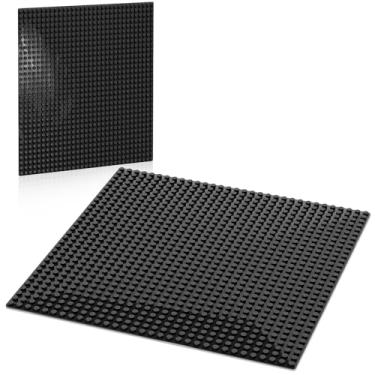 Imagem de Pokiiulk Classic Baseplates Building Plates-Pack of 10 Large 10" x 10" Building Bricks, Compatible with All Major Brands and Activity Table (Black)