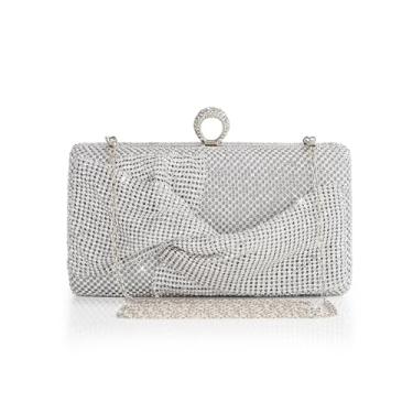 Imagem de BABEYOND Bolsa feminina para noite com strass – Bolsa de borla com contas brilhantes em forma de coração para festa de formatura e casamento dos anos 1920, A - prata, One Size