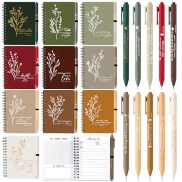 Imagem de Resurhang 20 peças de presente cristão diário espiral com caneta esferográfica, presente religioso para pastor da igreja, apreciação do clero, domingo, escola, professor, equipe, caderno de