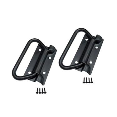 Imagem de Maçaneta QCAA para porta de elevação de caixa de ferramentas, 9,5 cm x 3,5 cm, preta, fabricada em Taiwan, pacote com 2