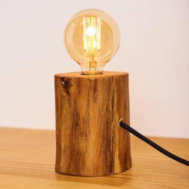 Imagem de Luminária de Tronco de Madeira Eucalipto Madeira Natural - CASA 67