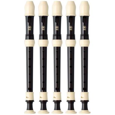 Imagem de Kit 5 Flautas Doce Soprano Barroca Em C YRS-302BIII Yamaha