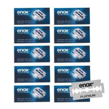 Imagem de Kit c/ 40 Lâminas de Barbear Aço Inoxidável Enox Platinum Duplo Fio