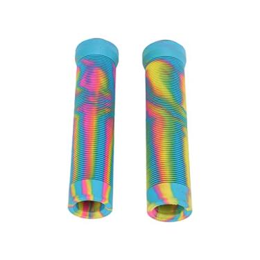 Imagem de 1 Par/conjunto de 22,2 Mm Guia de Borracha de Borracha Com Textura Anti -deslizamento Mountain Bike Maça (Cor amarela e verde)