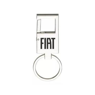 Imagem de Chaveiro Para Fiat Mosquetão Metal Espelhado - E - LUALKI STORE LASER