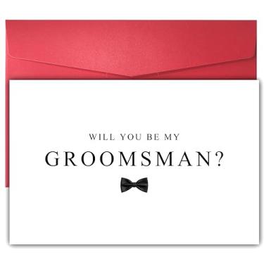 Imagem de YIWANSIN Cartão de pedido de padrinho, cartão de pedido de festa de casamento para irmão amigo, To my Groomsman no dia do meu casamento, Will You Be My Groomsman?