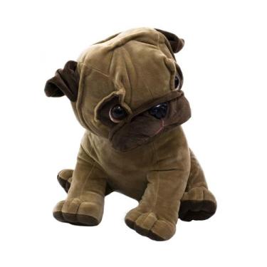 Imagem de Cachorro Pug Marrom Sentado 15cm Pelúcia - Fofy