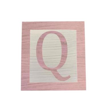 Imagem de Cubo Branco Letra Rosa Bebê com Aplique Festa Chá de Bebê Decoração 8x