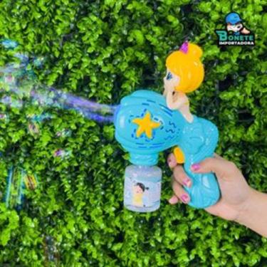 Imagem de Brinquedo Sereia Lançador de Bolhas com Luzes LED - Para Brincar e Se 