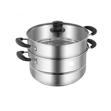 Imagem de Panela de peixe a vapor de aço inoxidável engrossado, panela de indução de camada dupla, vaporizador a gás