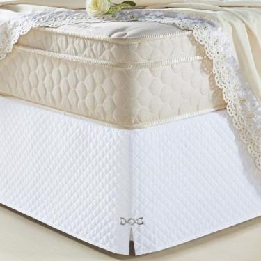 Imagem de Saia Para Cama Box Casal Padrão Veneza Branco - A Decorativa