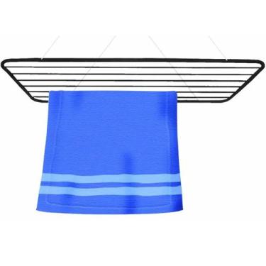Imagem de MAXEB Varal de TETO Aço PRETO 90cm x 56cm 13kg Resistente